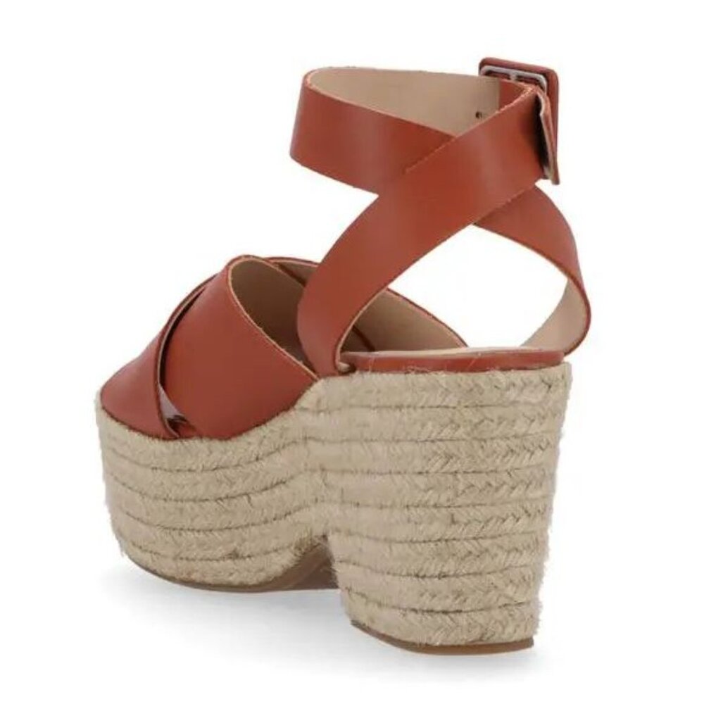 ALOHAS Lyla Leather Espadrille Platform Sandals Size 39 US 8 8.5 Brown NEW $210 - Picture 3 of 16